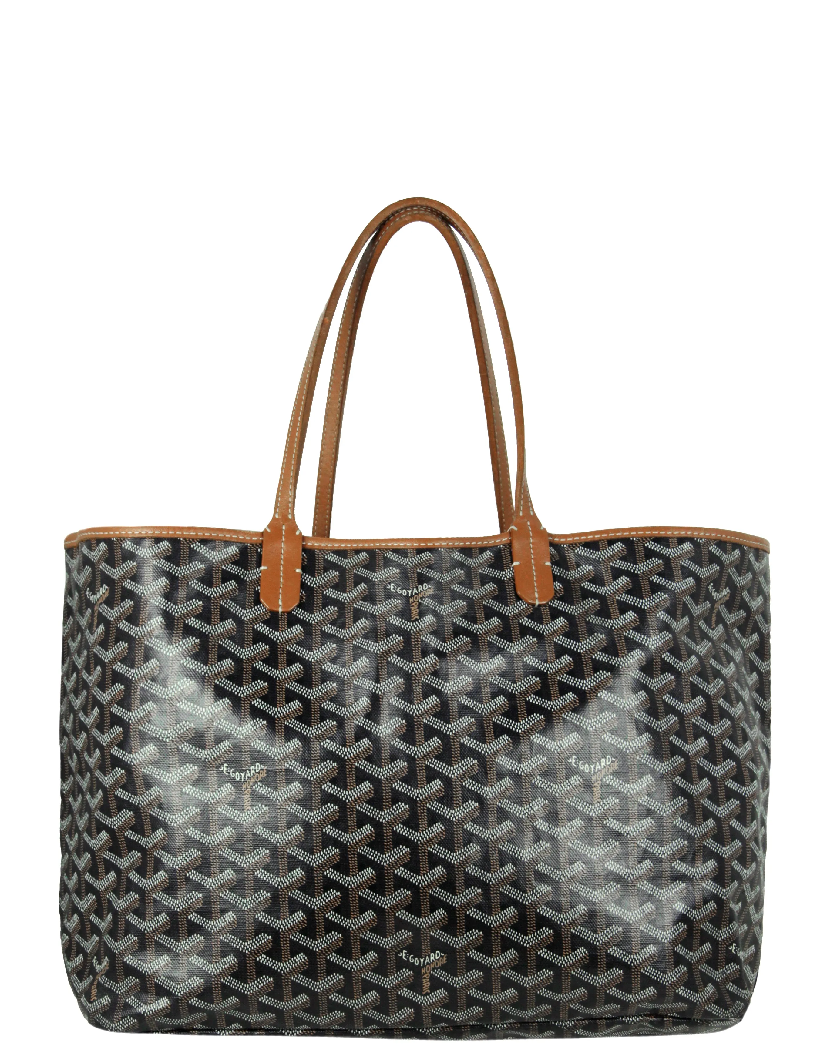 Goyard Black/Tan Canvas Goyardine Saint Louis PM Tote Bag w/ Insert