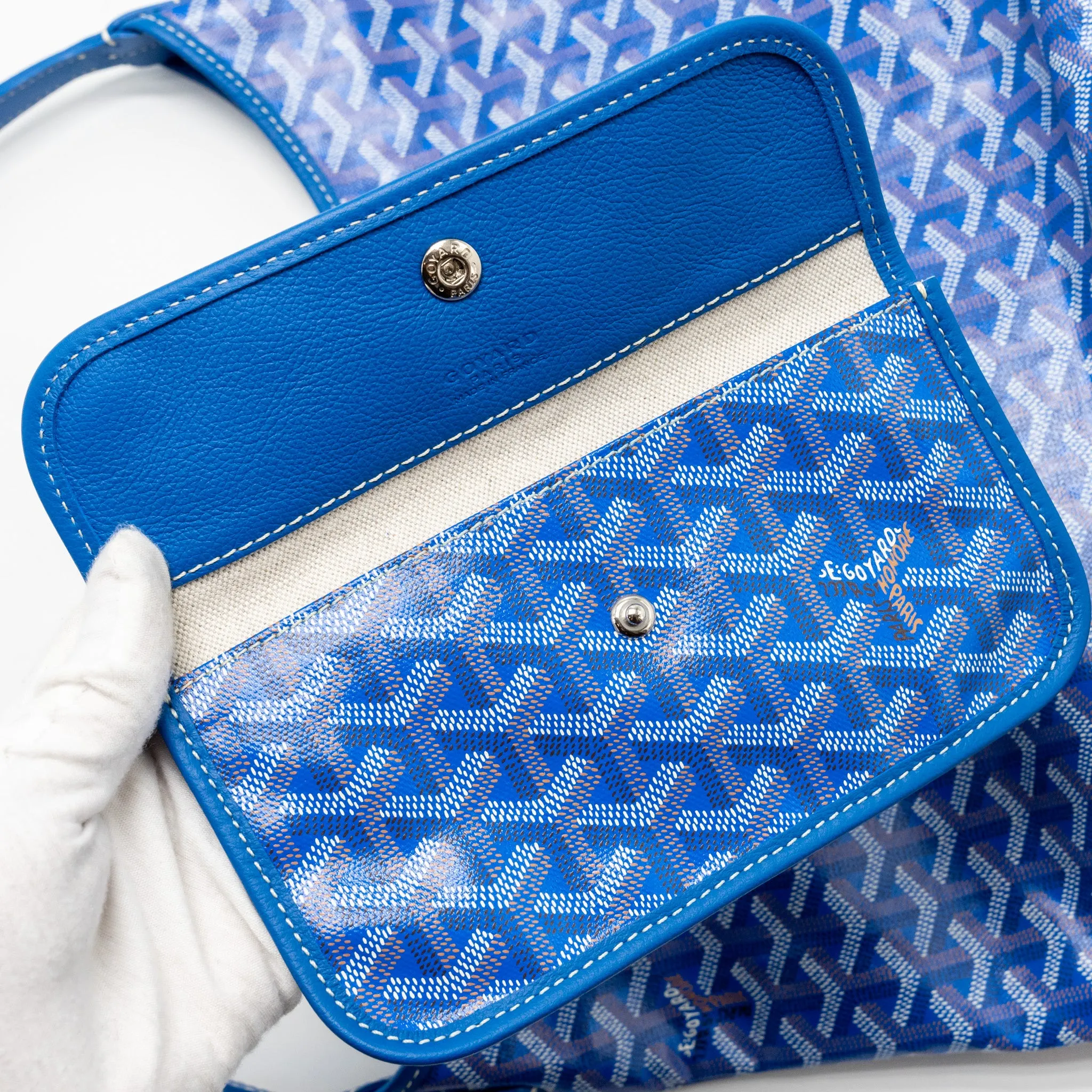 Goyard Boheme Hobo Bag Goyardline Canvas Blue SHW
