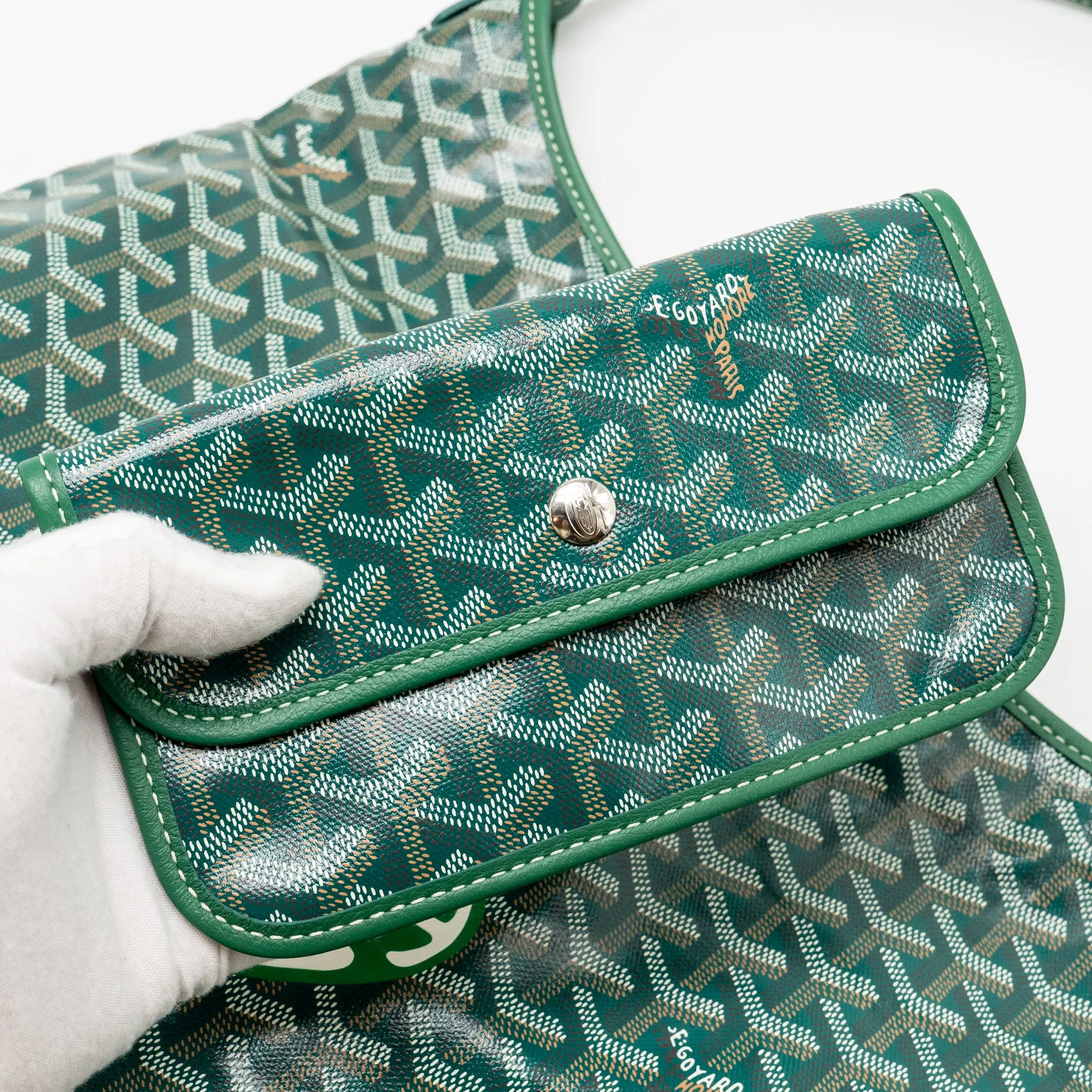 Goyard Boheme Hobo PM Goyardine Canvas/Calfskin Green SHW