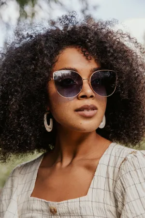 Gradient Tint Butterfly Wire Frame Cat Eye Sunglasses