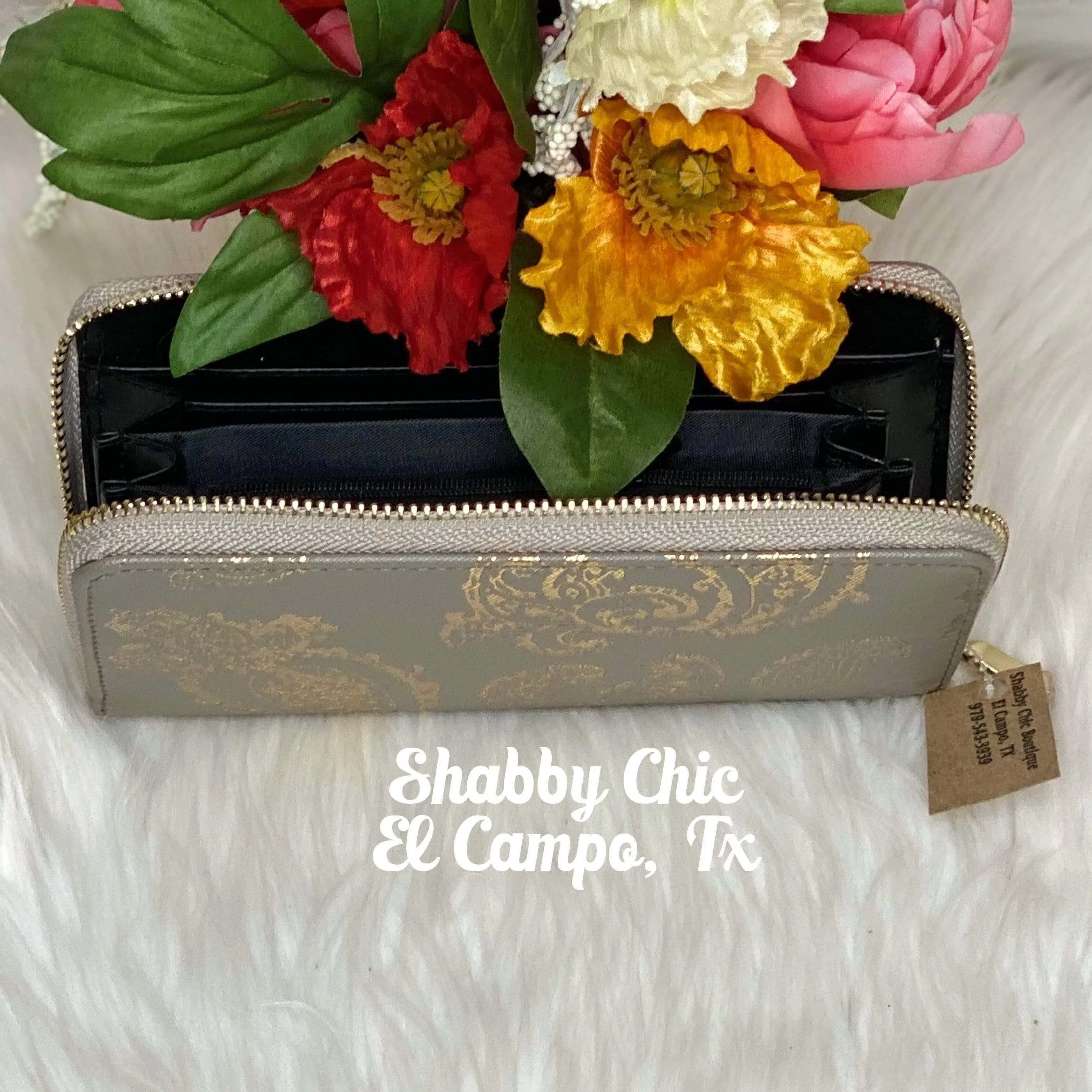 Gray Paisley Wallet