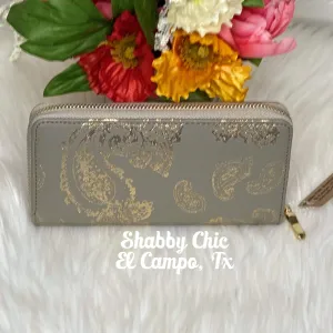 Gray Paisley Wallet