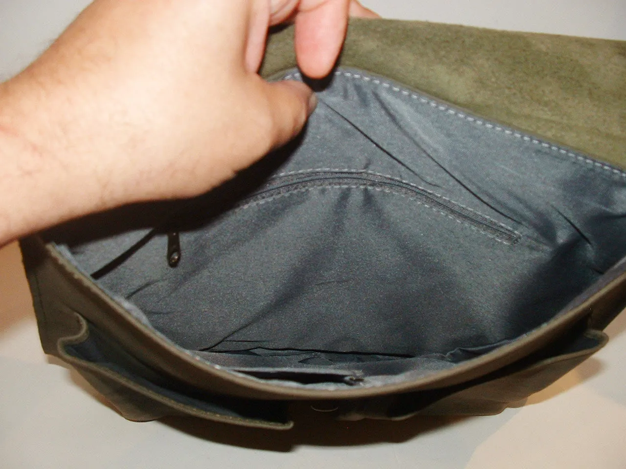 Green Waxed Leather Backpack