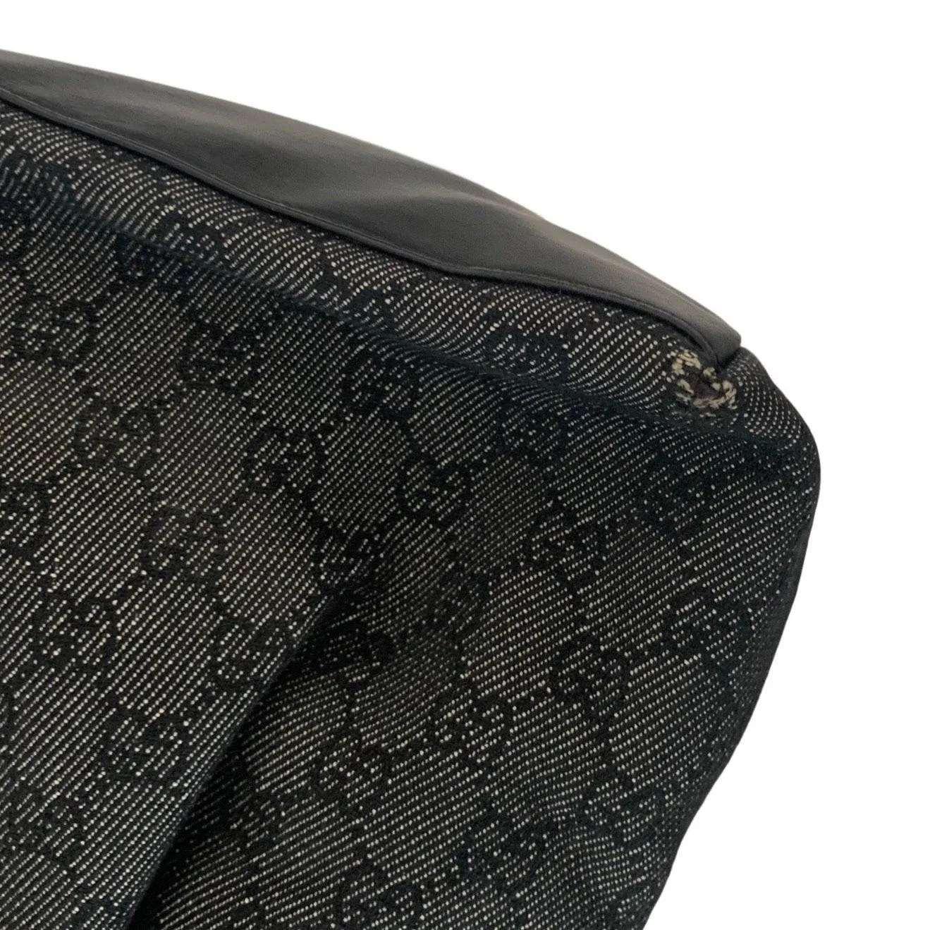 Gucci Black Canvas Bamboo Bag