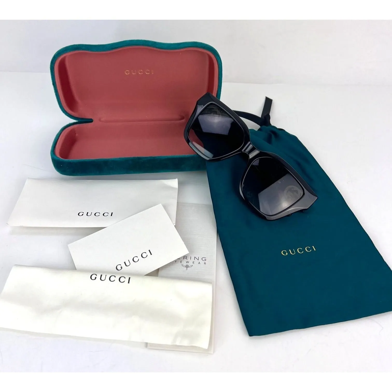 Gucci Black Retangle GG1023S Sunglasses