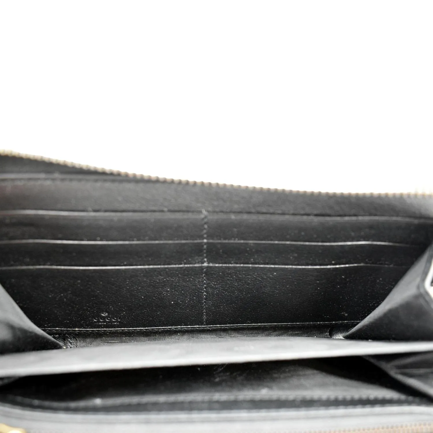 GUCCI Diana Continental Zip Around Leather Wallet Black 658634