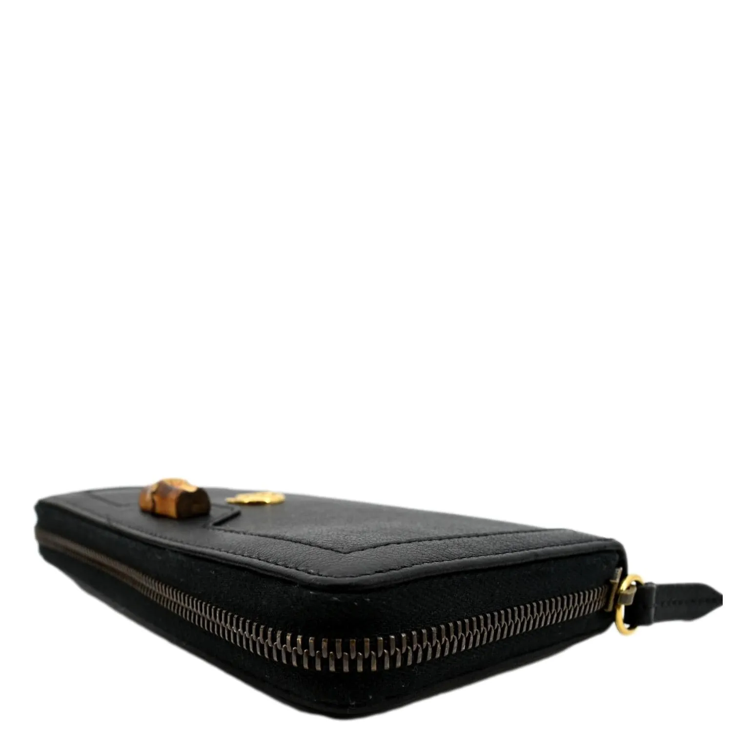 GUCCI Diana Continental Zip Around Leather Wallet Black 658634