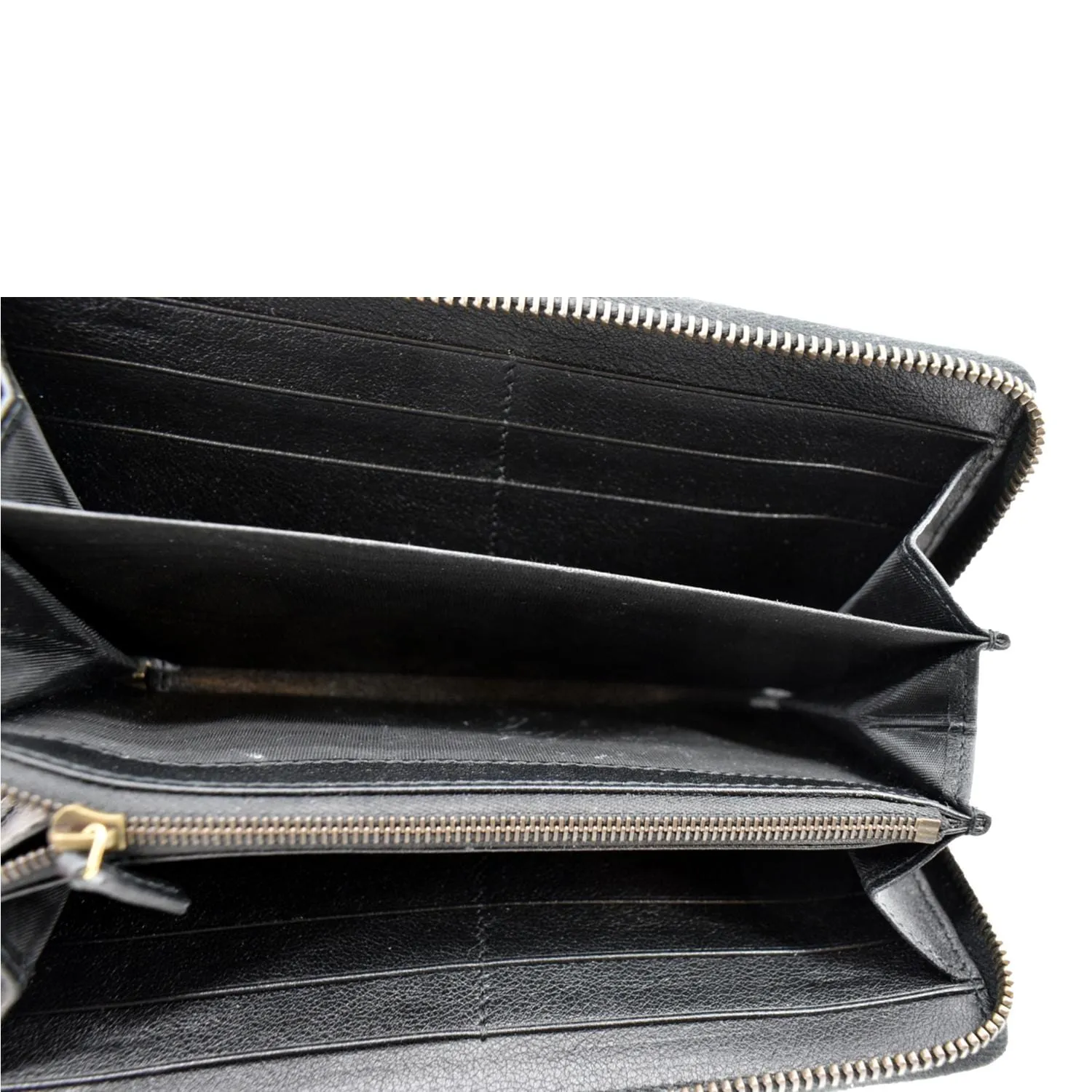 GUCCI Diana Continental Zip Around Leather Wallet Black 658634