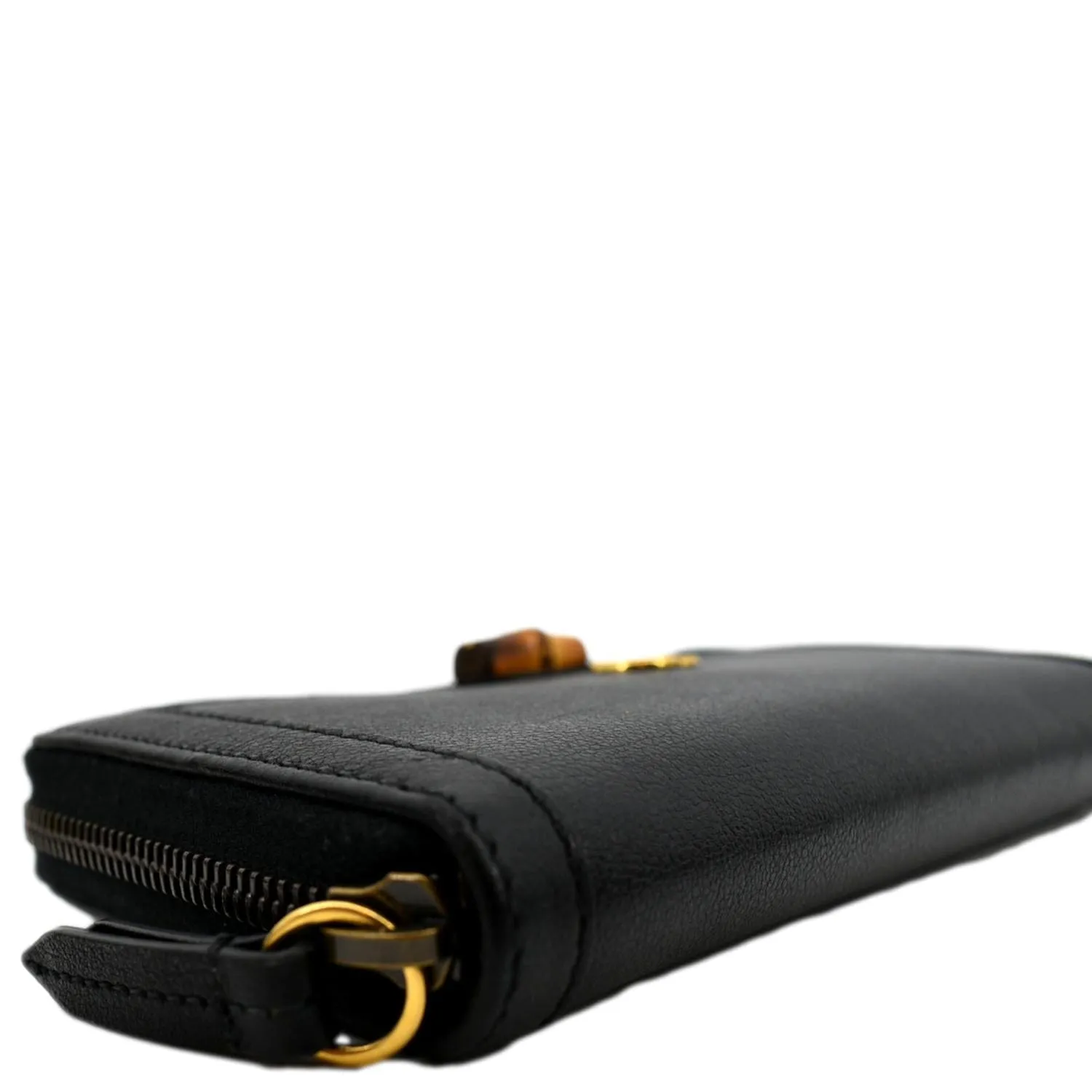 GUCCI Diana Continental Zip Around Leather Wallet Black 658634