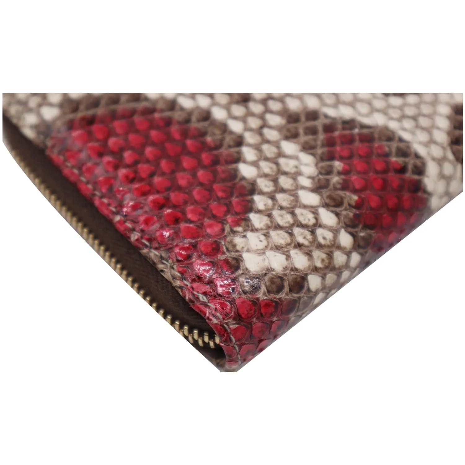GUCCI GG Marmont Python Leather Zip Around Wallet Multicolor 456117