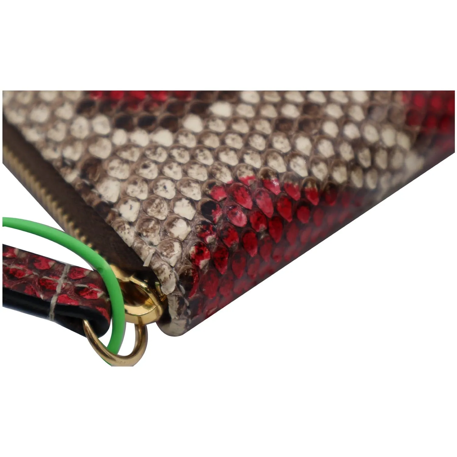 GUCCI GG Marmont Python Leather Zip Around Wallet Multicolor 456117