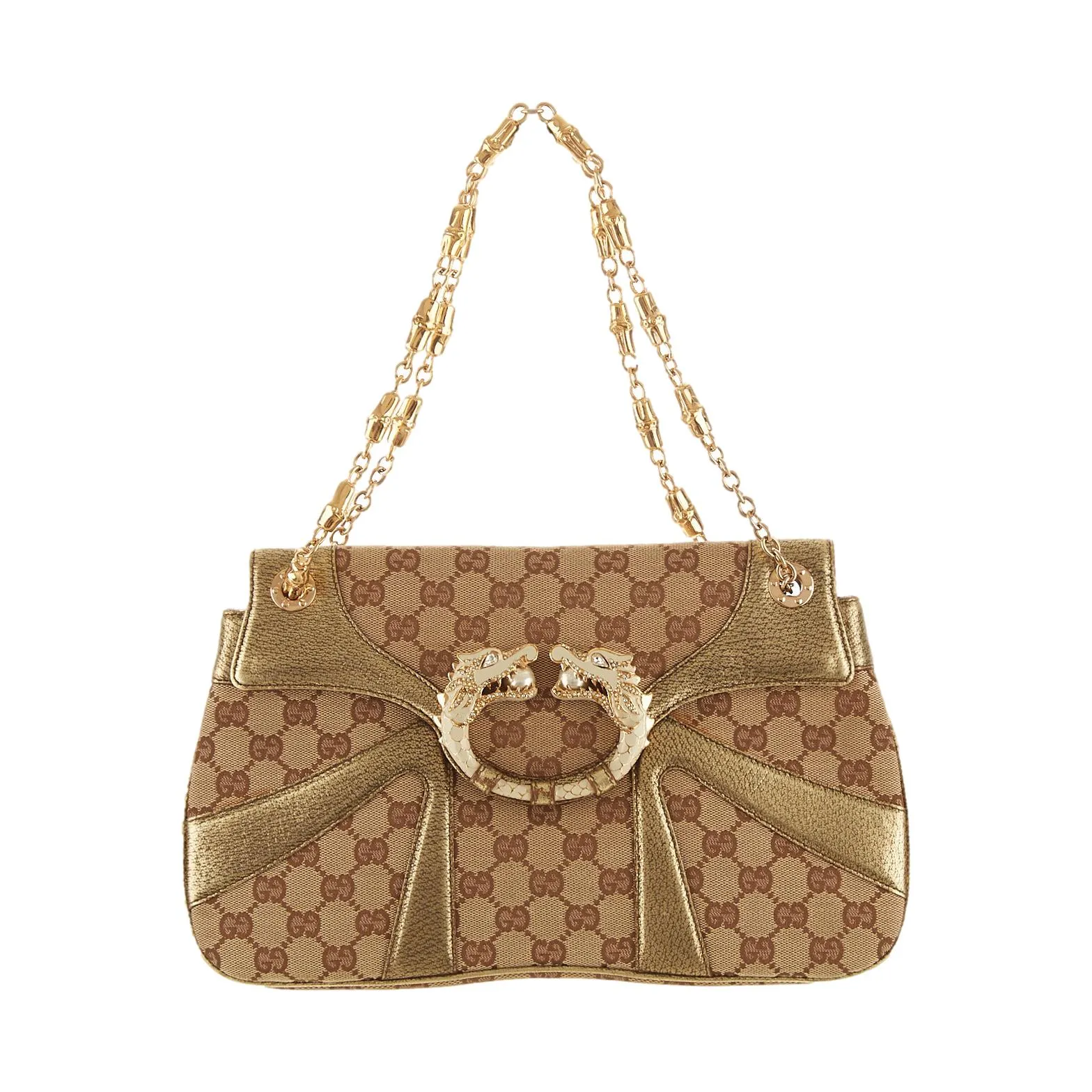 Gucci Gold Dragon Chain Shoulder Bag