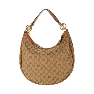 Gucci Tan Logo Metallic Shoulder Bag