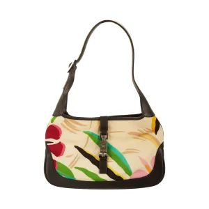 Gucci White Floral Print Jackie Bag
