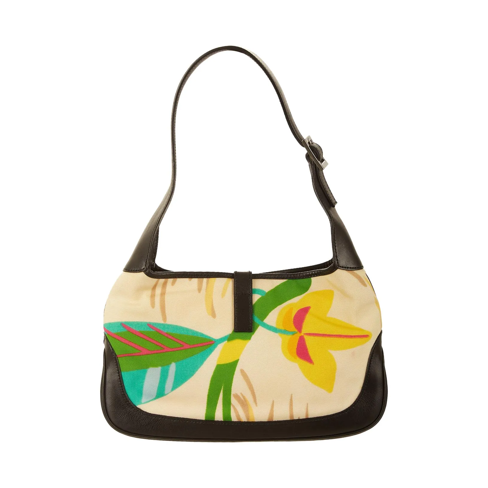 Gucci White Floral Print Jackie Bag