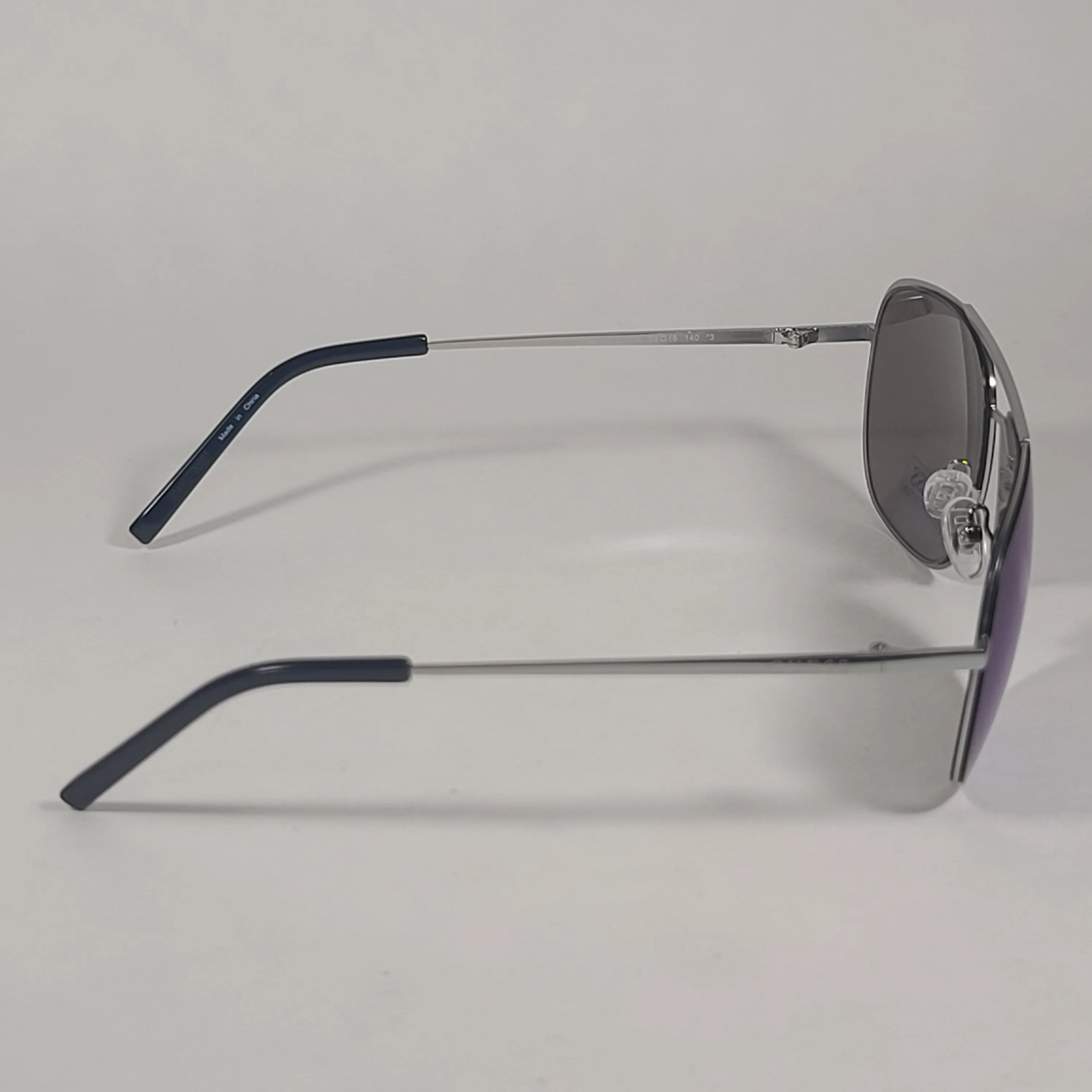 Guess Aviator Sunglasses GF0196 11X Silver Metal Frame Blue Mirror Lens Men's