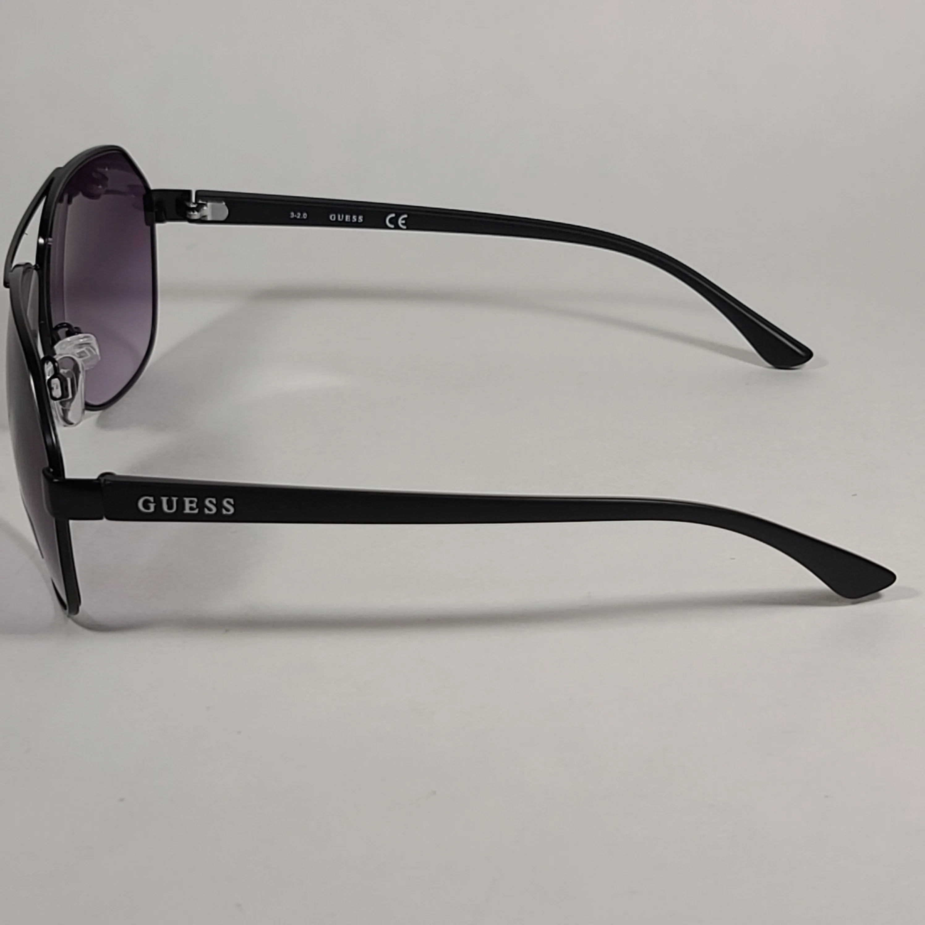 Guess Aviator Sunglasses Matte Black Frame Gray Smoke Gradient Lens GF0397 02B