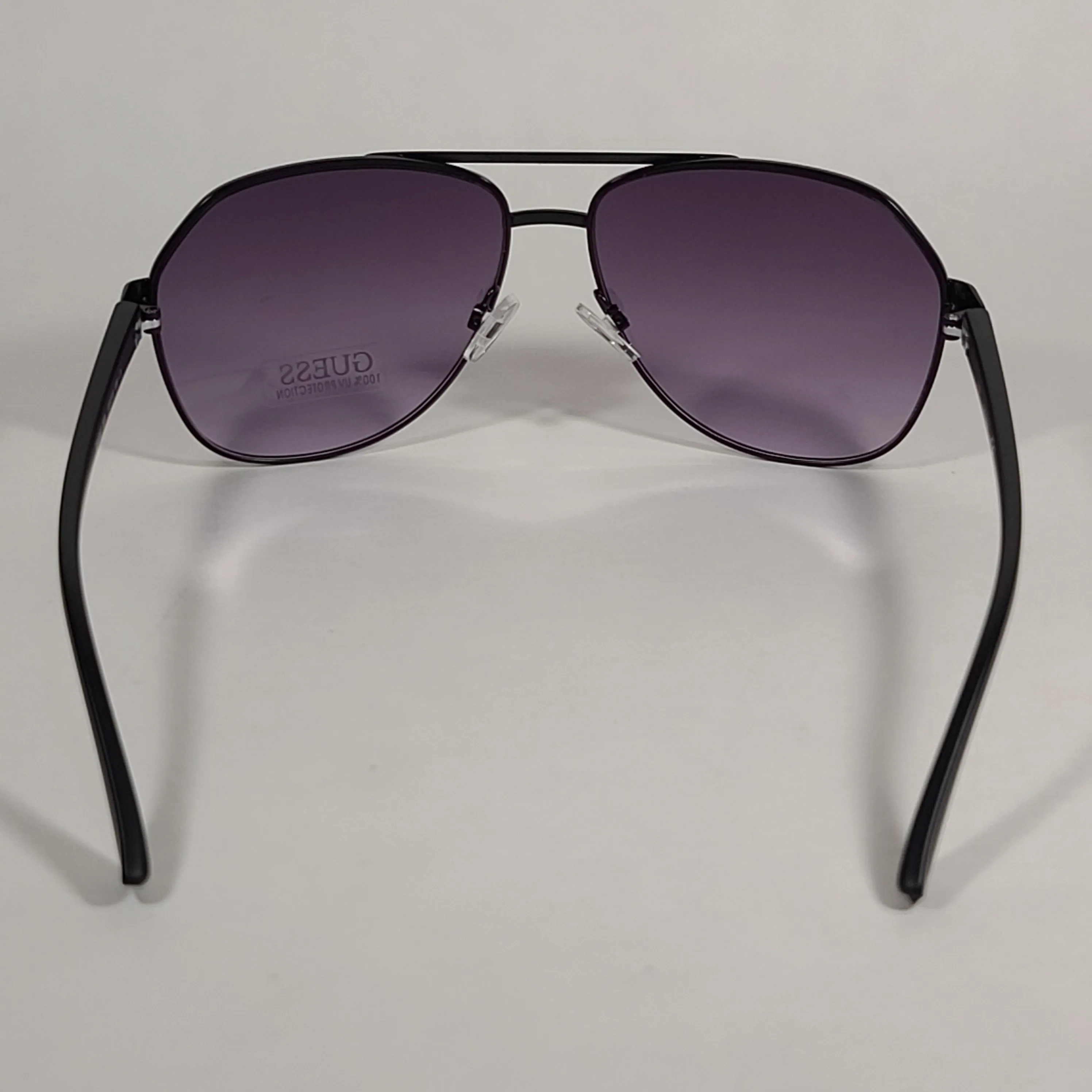 Guess Aviator Sunglasses Matte Black Frame Gray Smoke Gradient Lens GF0397 02B