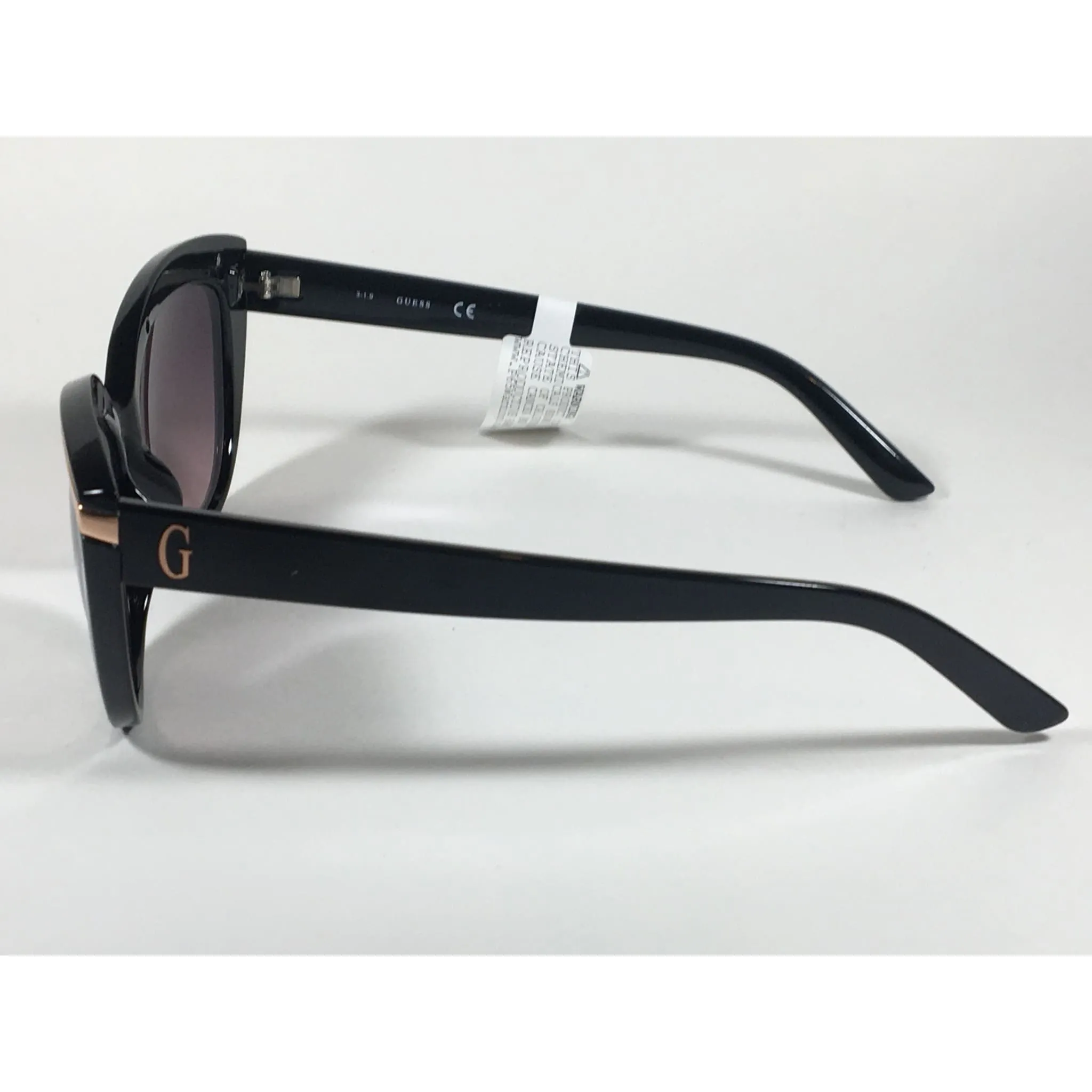 Guess Cat Eye Sunglasses Black And Gold With Silver Mirror Lens GF0357 01U