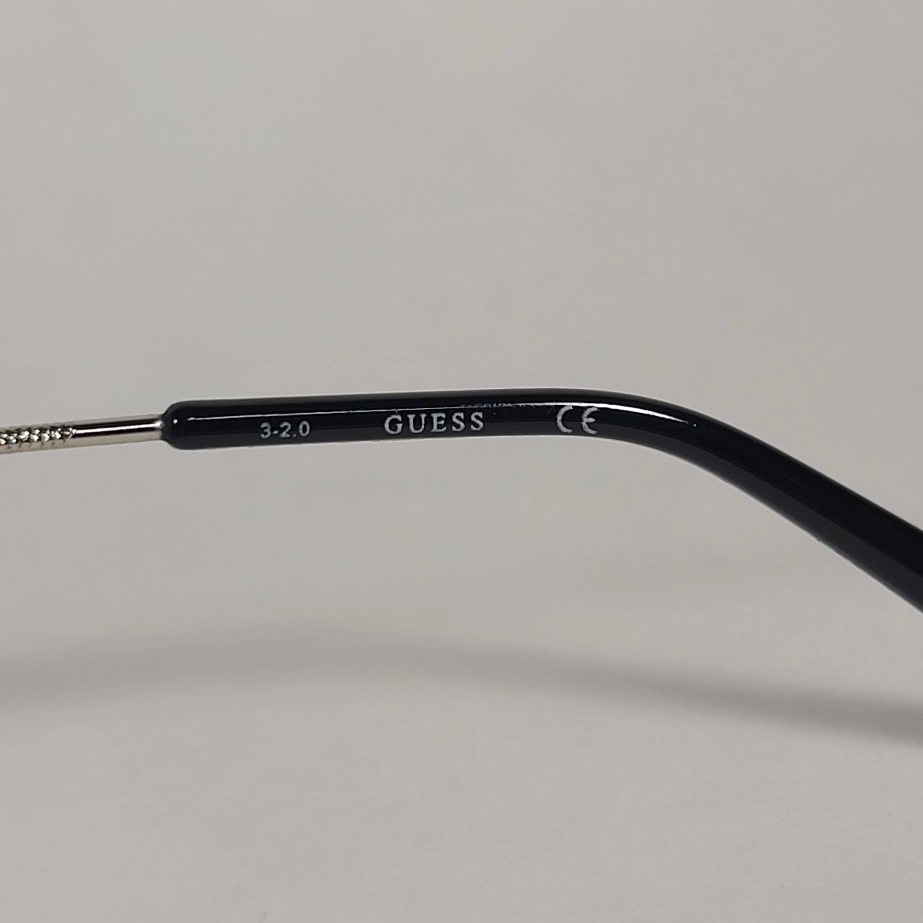 Guess Rimless Aviator Sunglasses Silver Frame Gray Gradient Lens GF0386 10B
