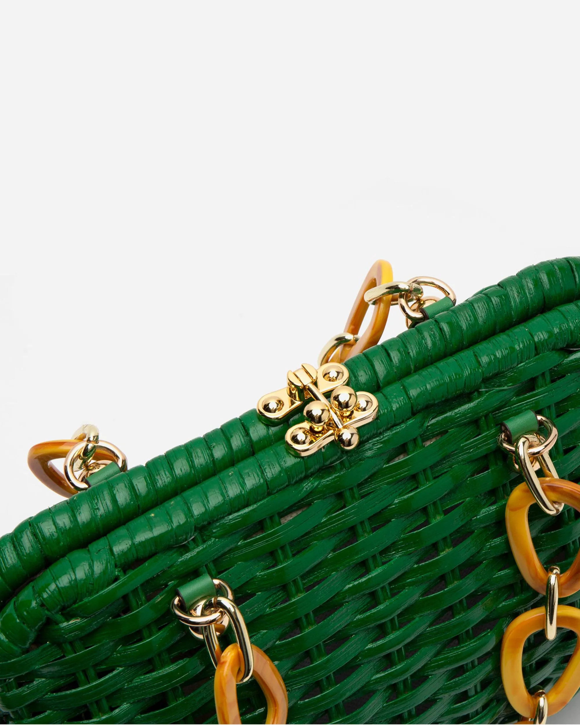 Hen Wicker Basket - Green