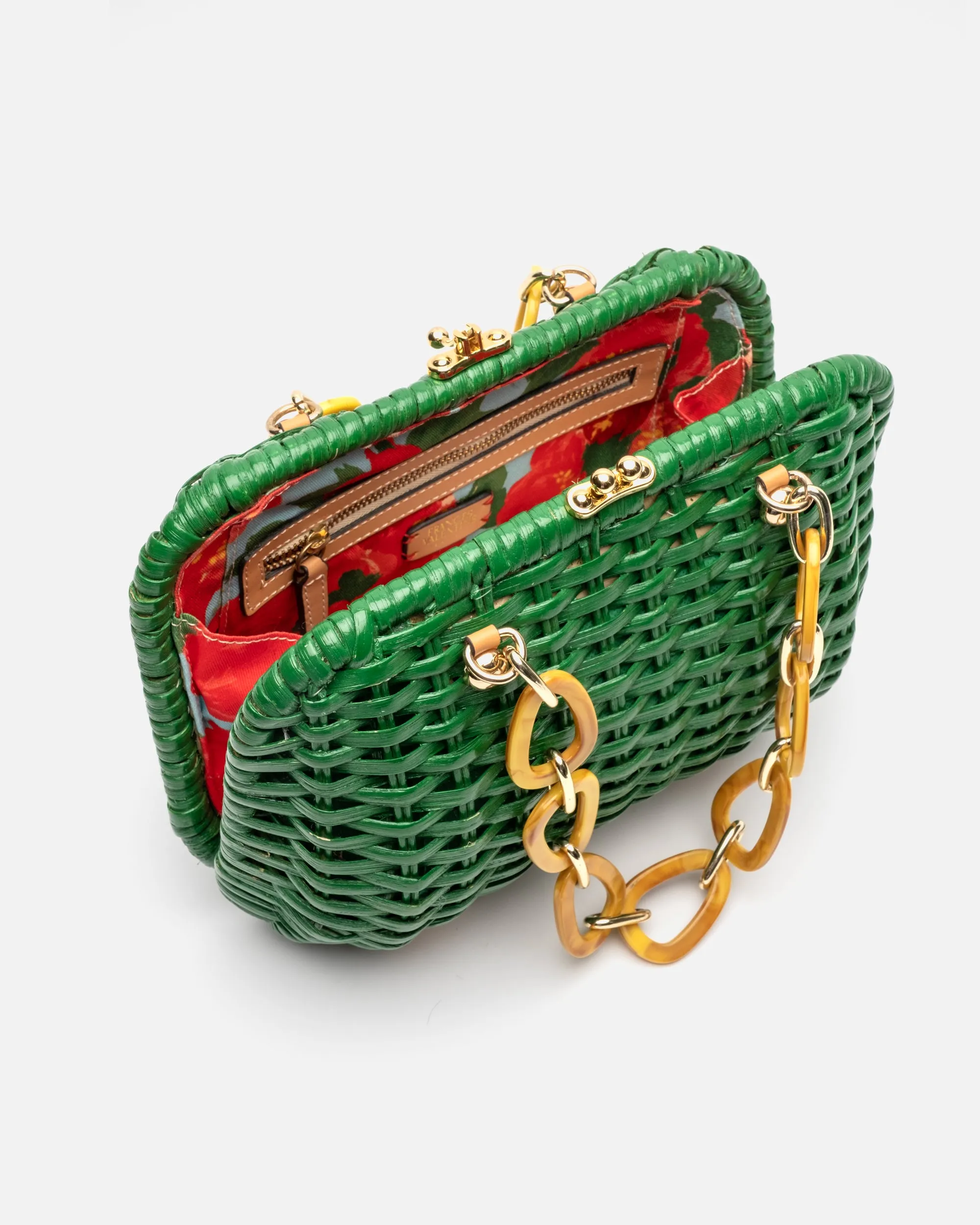 Hen Wicker Basket - Green