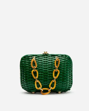 Hen Wicker Basket - Green
