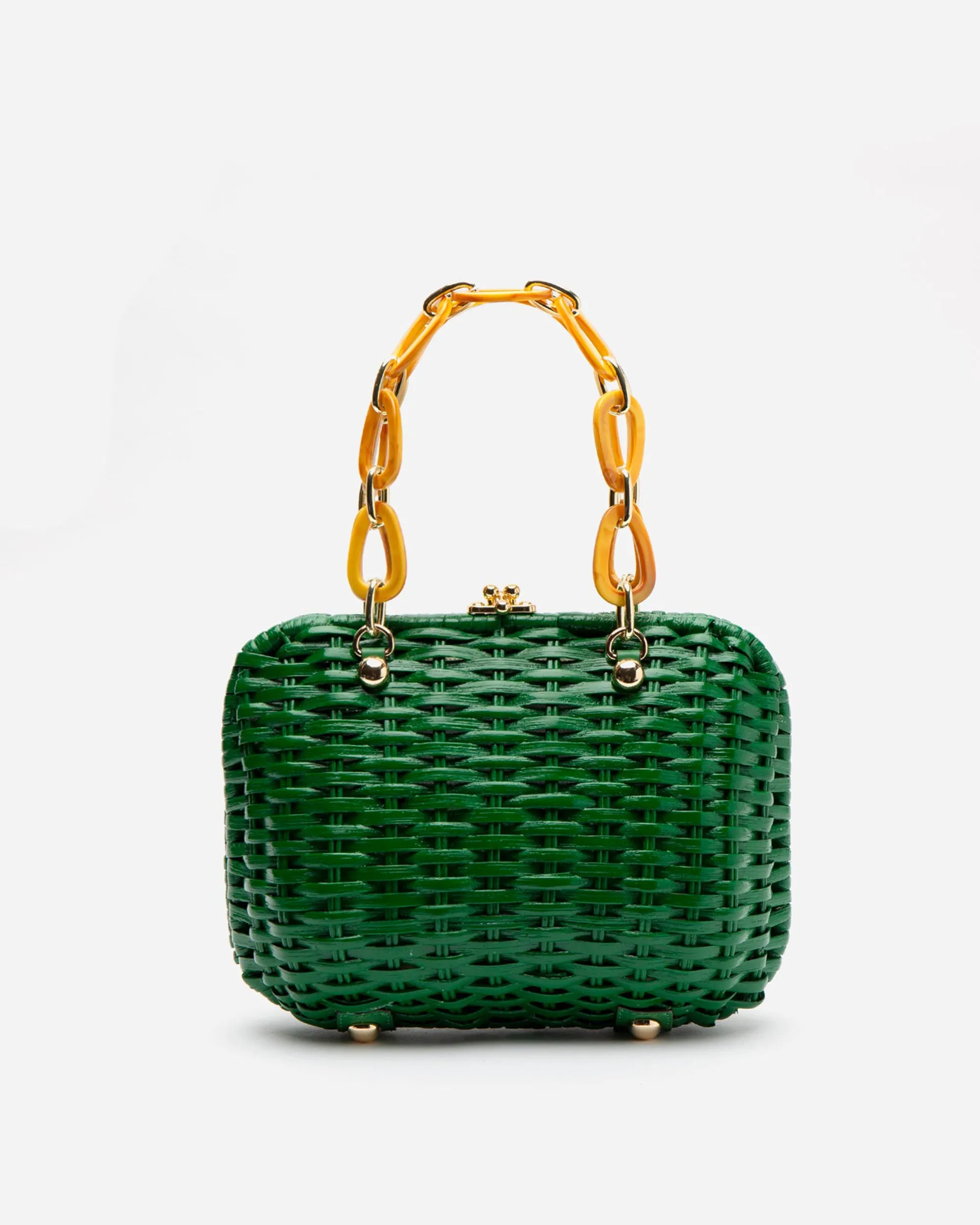 Hen Wicker Basket - Green