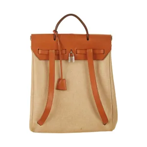 Hermes Beige Canvas Herbag Backpack