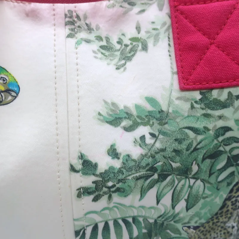 Hermes Equateur PM Beach Bag Pink/Multicolor Printed Canvas Reversible Tote