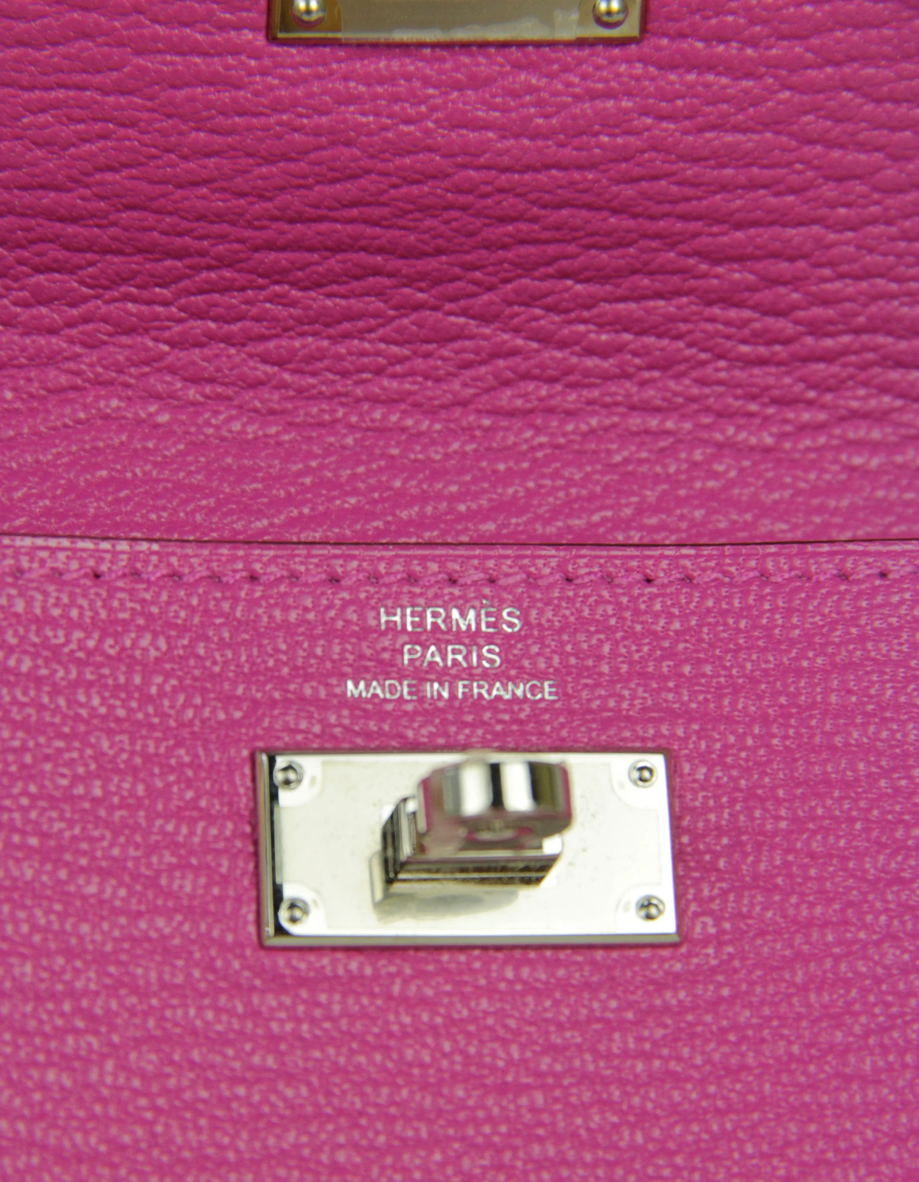 Hermes Rose Pourpre Chevre Kelly Pocket Compact Wallet