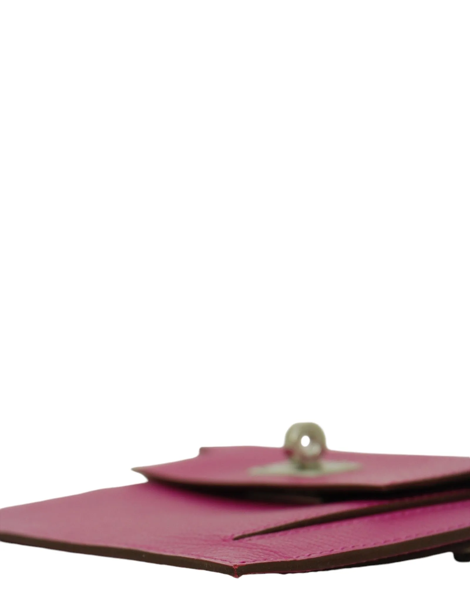 Hermes Rose Pourpre Chevre Kelly Pocket Compact Wallet