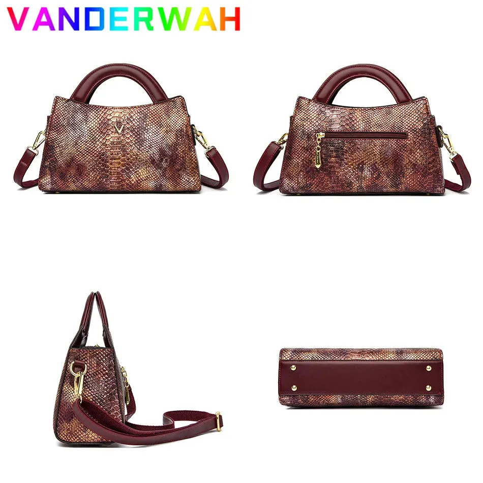 High Quality Crocodile Pattern Shoulder Bags Large Capacity Handbags and Purses Casual Fashion Messenger Bag