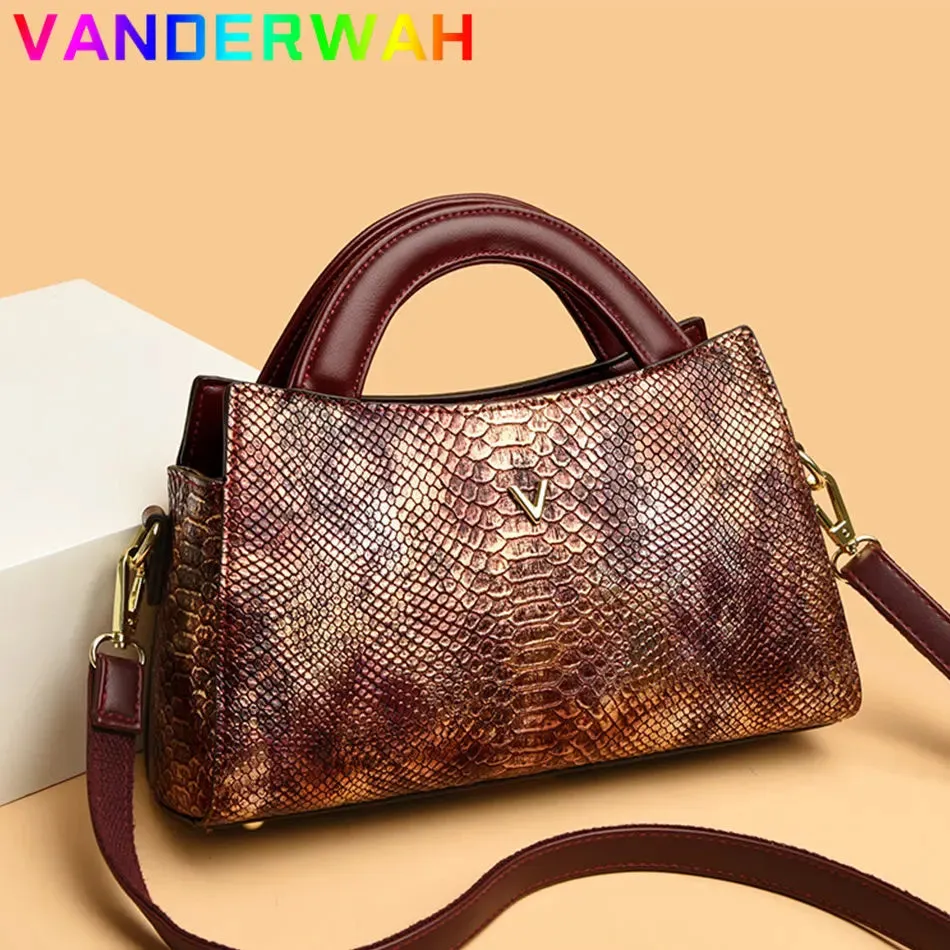 High Quality Crocodile Pattern Shoulder Bags Large Capacity Handbags and Purses Casual Fashion Messenger Bag