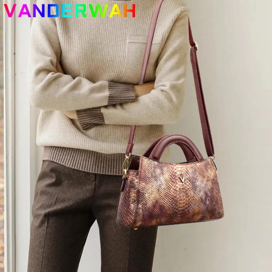High Quality Crocodile Pattern Shoulder Bags Large Capacity Handbags and Purses Casual Fashion Messenger Bag