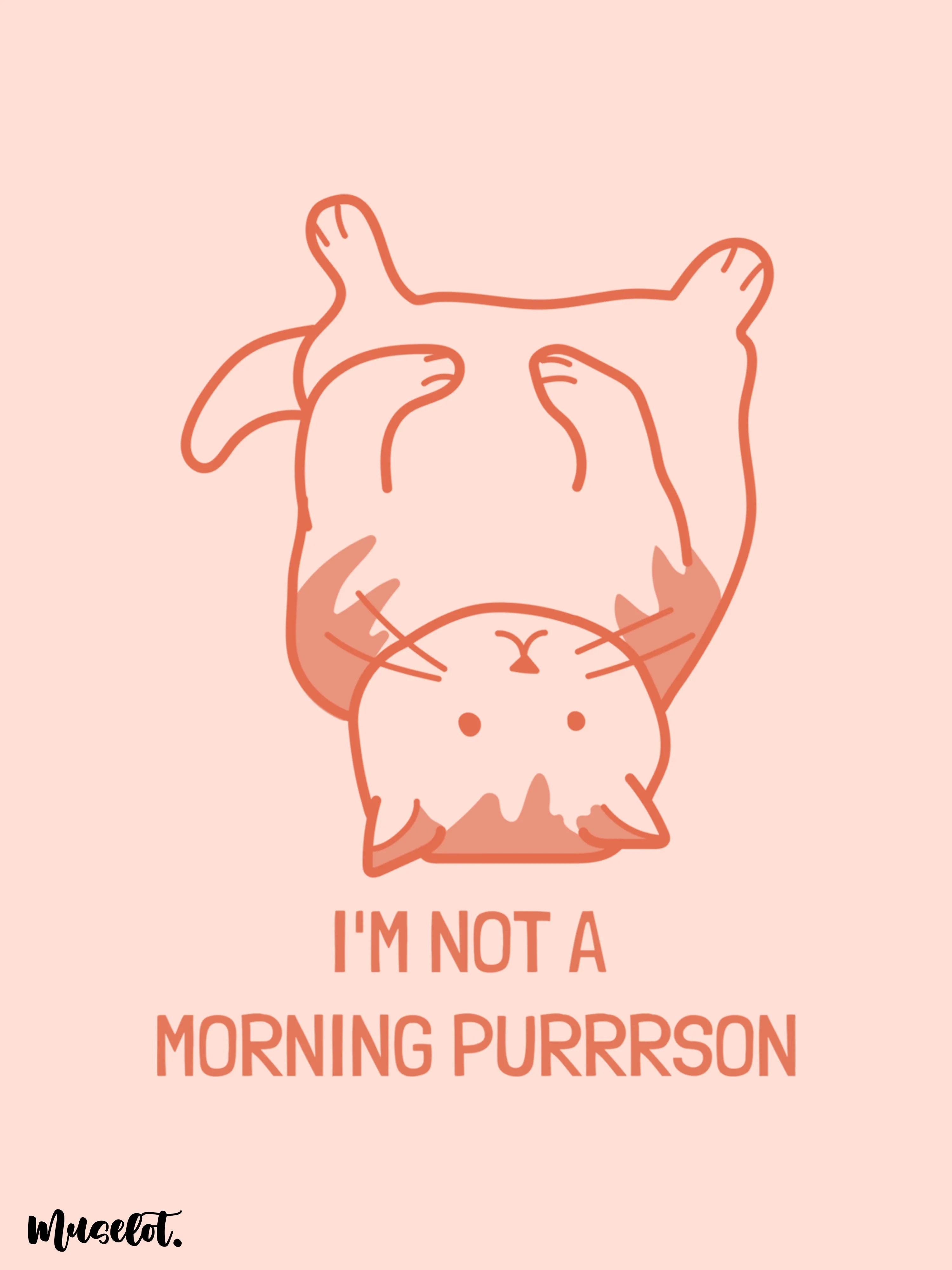 I am not a morning purrson printed mugs