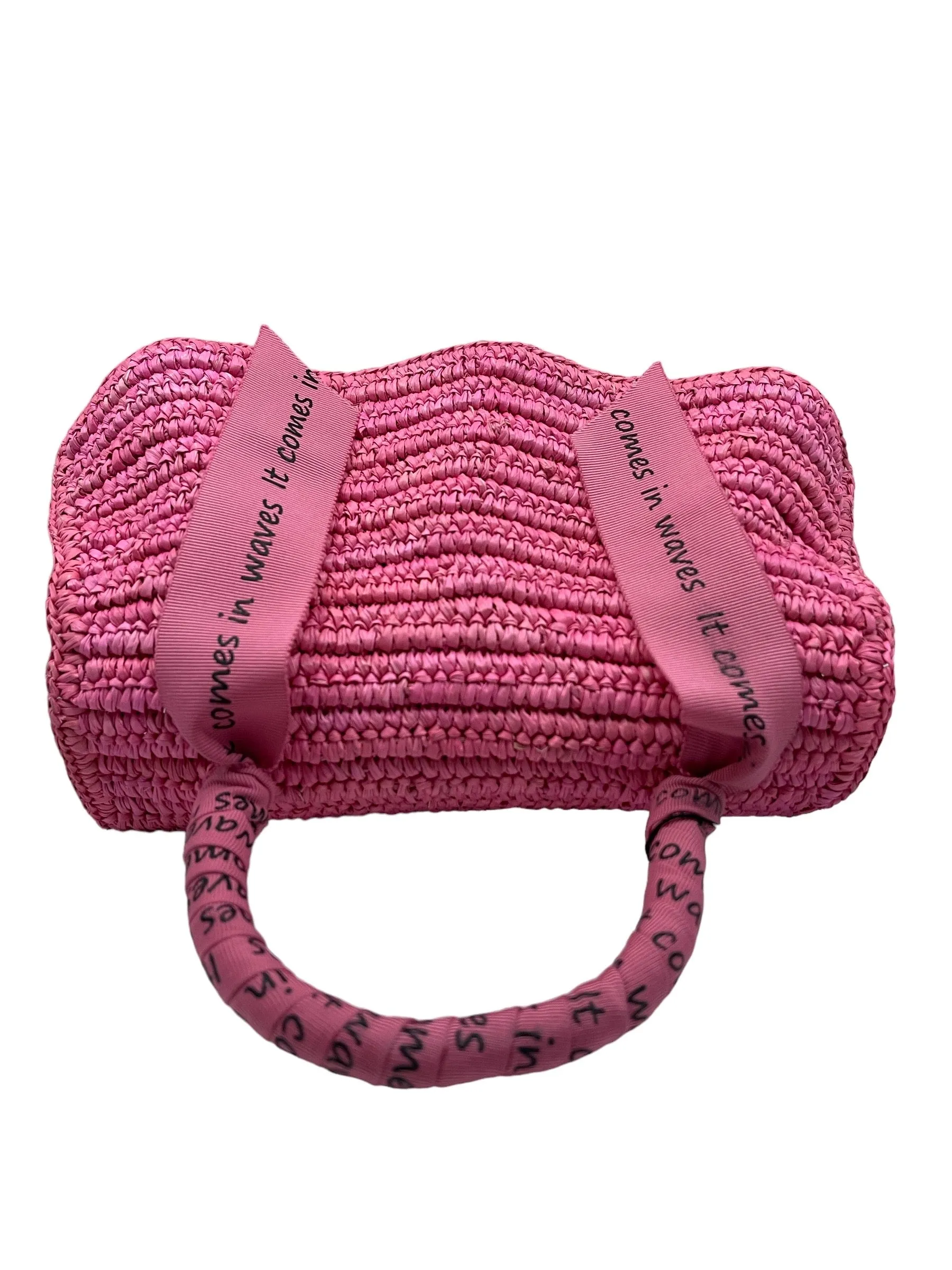 It Comes in Waves Handbag - Pink Melange Straw