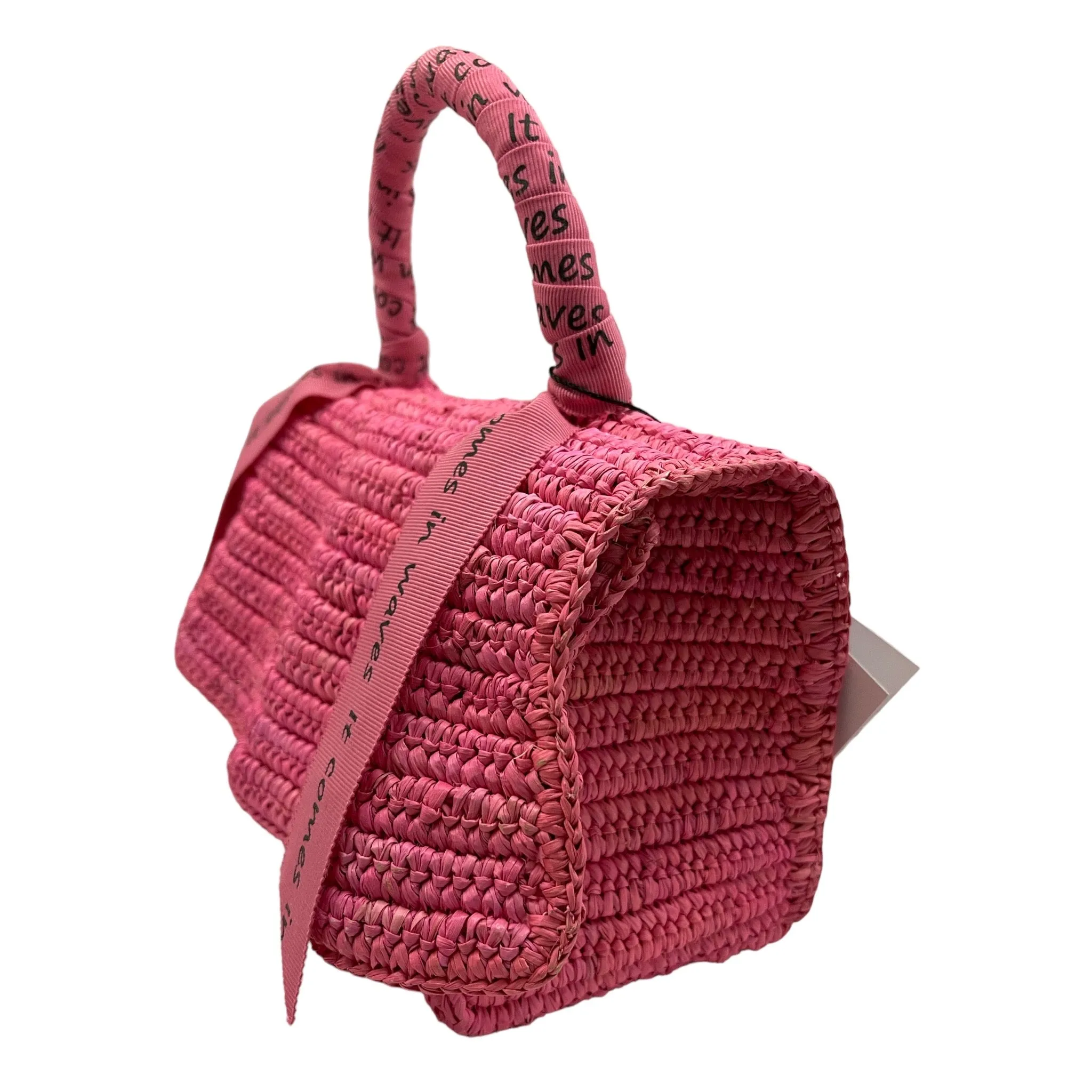 It Comes in Waves Handbag - Pink Melange Straw