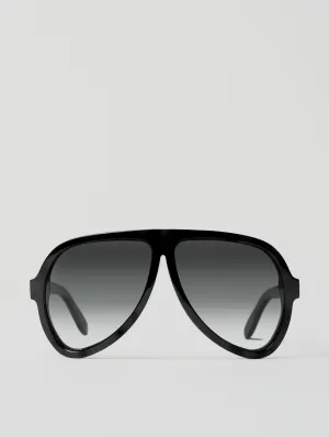 JAMES GIANT AVIATOR SUNGLASSES IN BLACK-GRAY