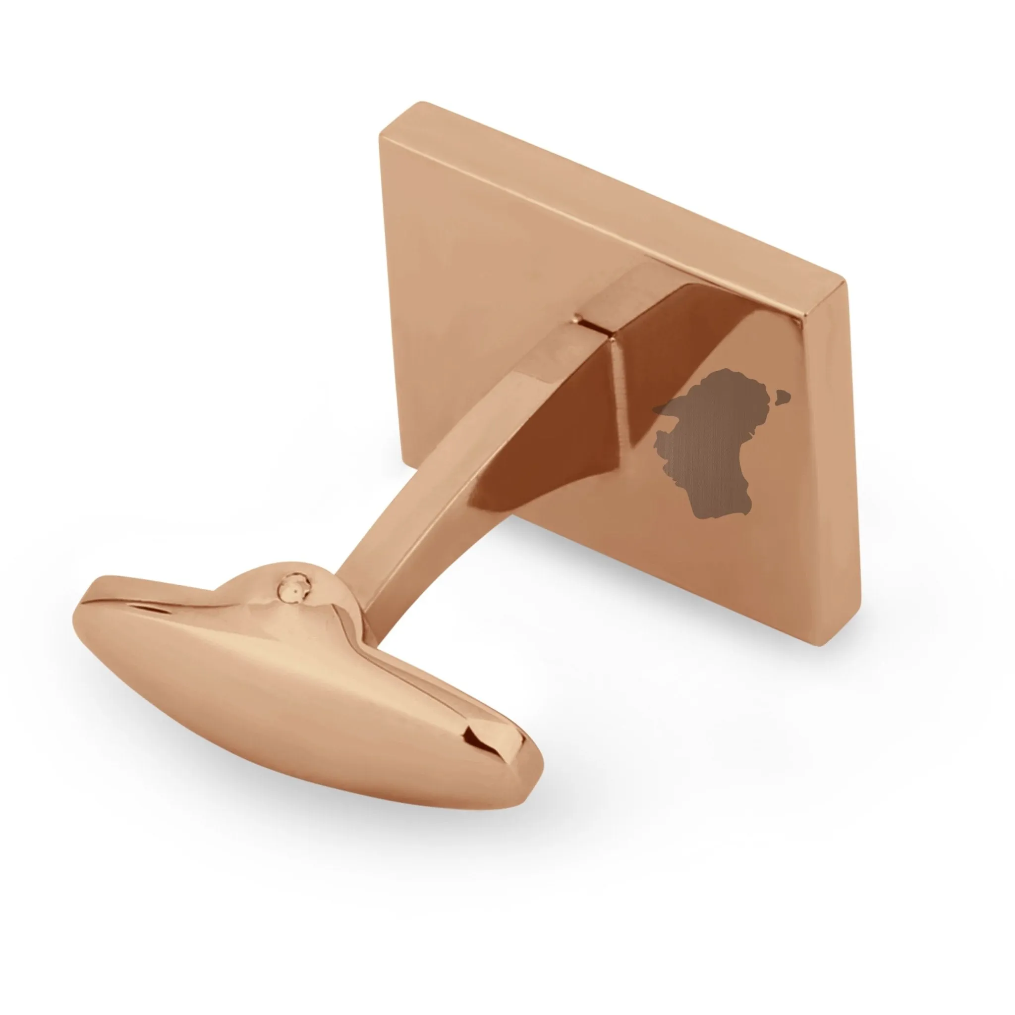 Jarrah Wood Rectangular Cufflinks - Rose Gold