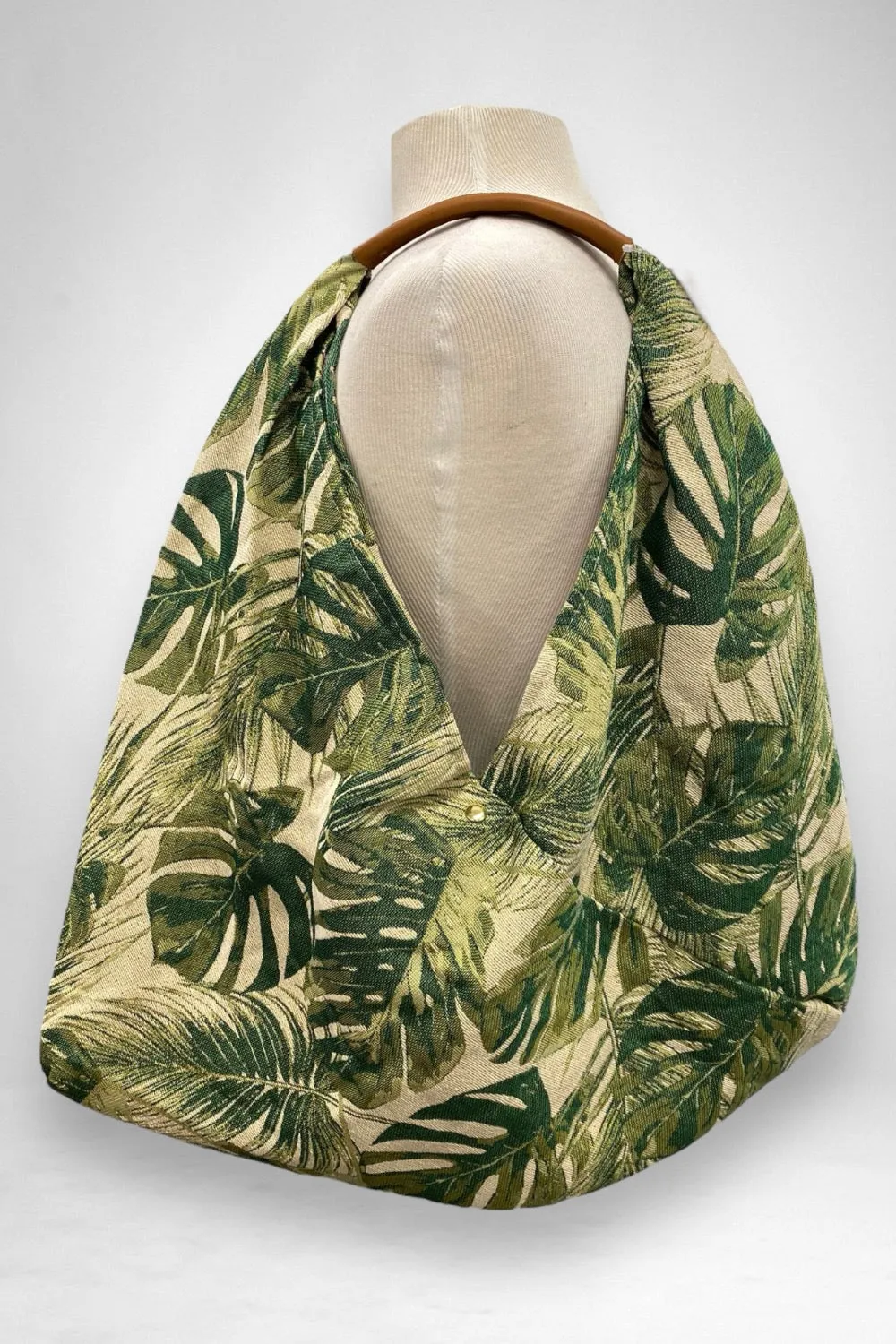 Jijou Capri Giselle Printed Cotton Canvas Oversized Hobo Bag JC-0810