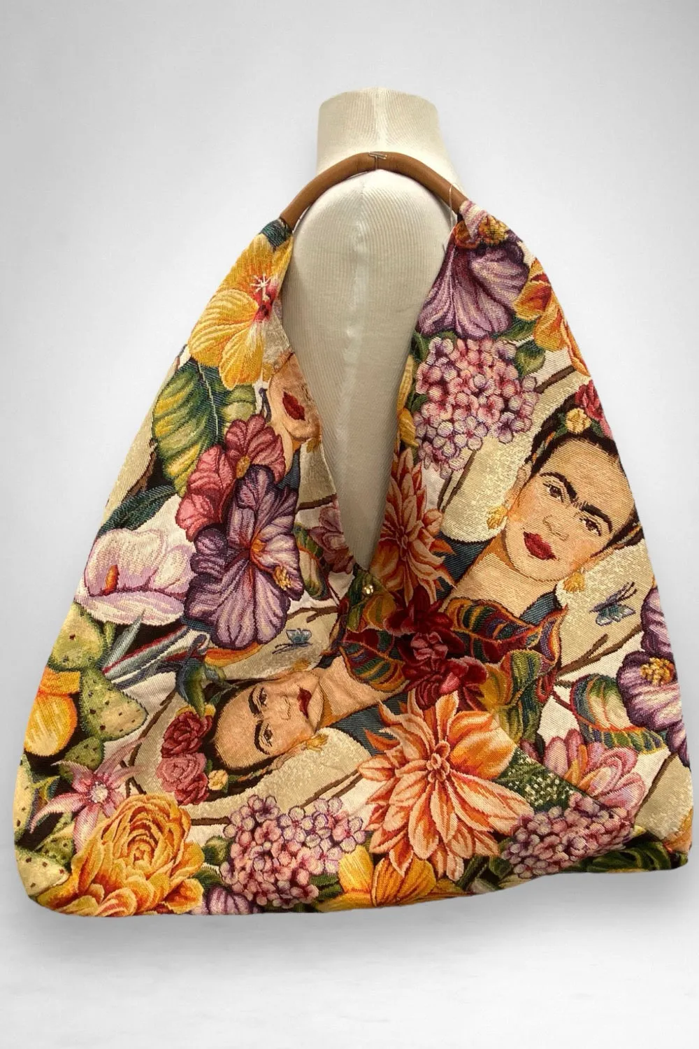 Jijou Capri Giselle Printed Cotton Canvas Oversized Hobo Bag JC-0810