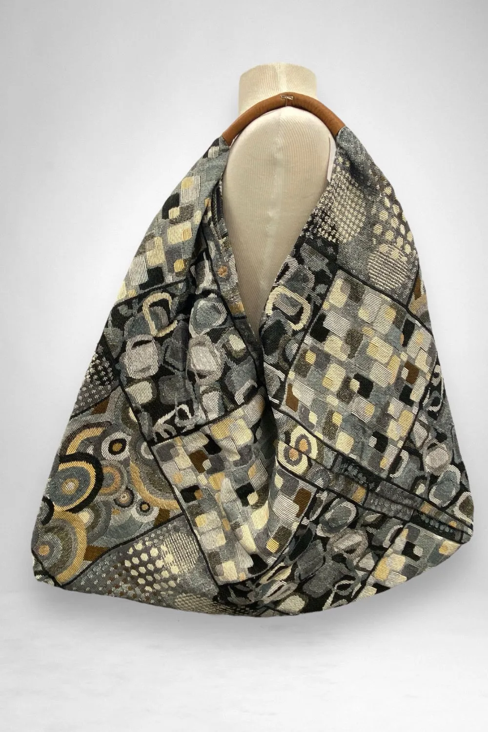 Jijou Capri Giselle Printed Cotton Canvas Oversized Hobo Bag JC-0810