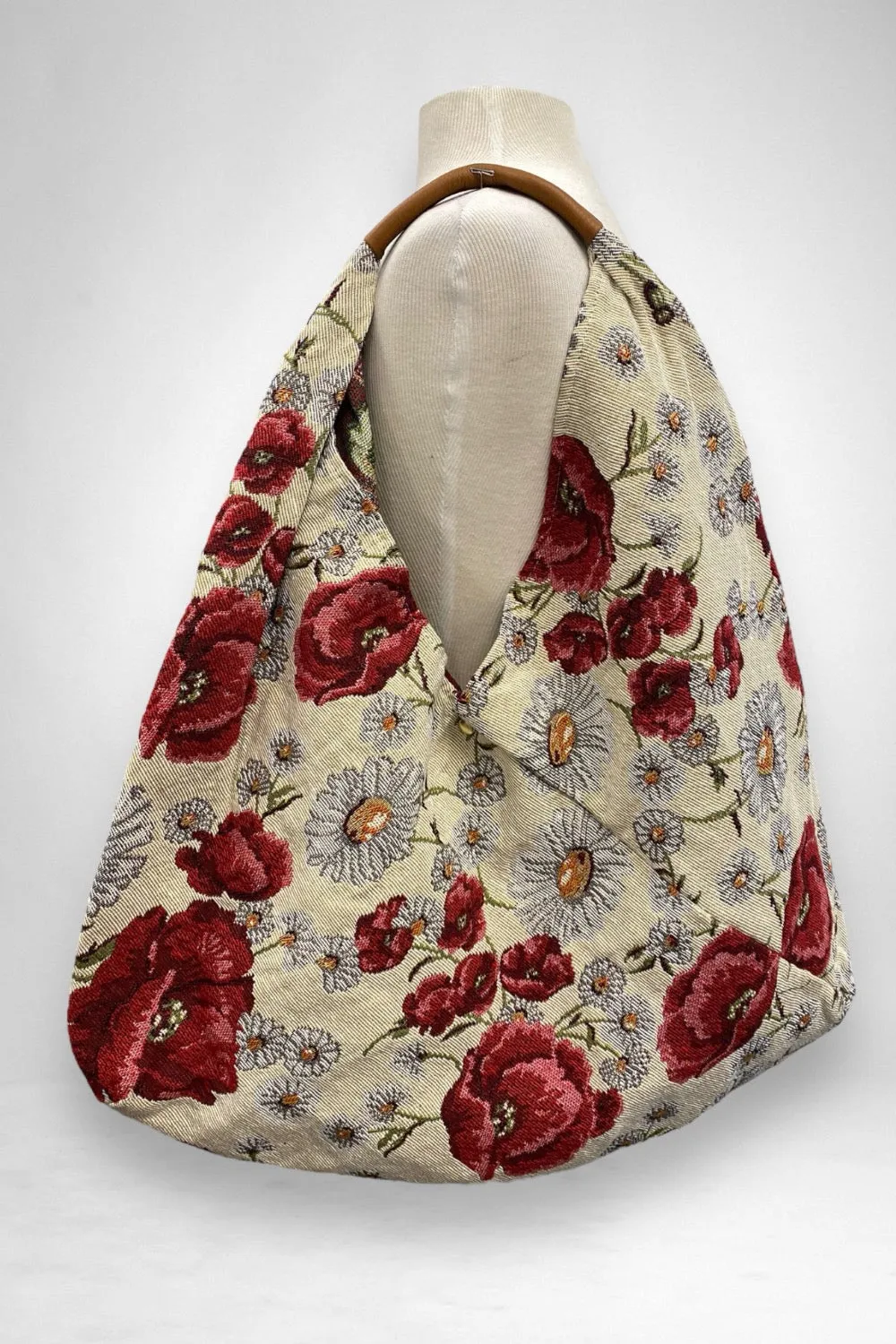 Jijou Capri Giselle Printed Cotton Canvas Oversized Hobo Bag JC-0810
