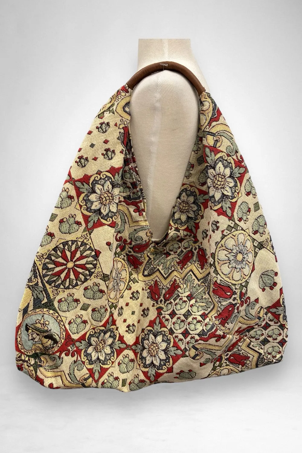 Jijou Capri Giselle Printed Cotton Canvas Oversized Hobo Bag JC-0810