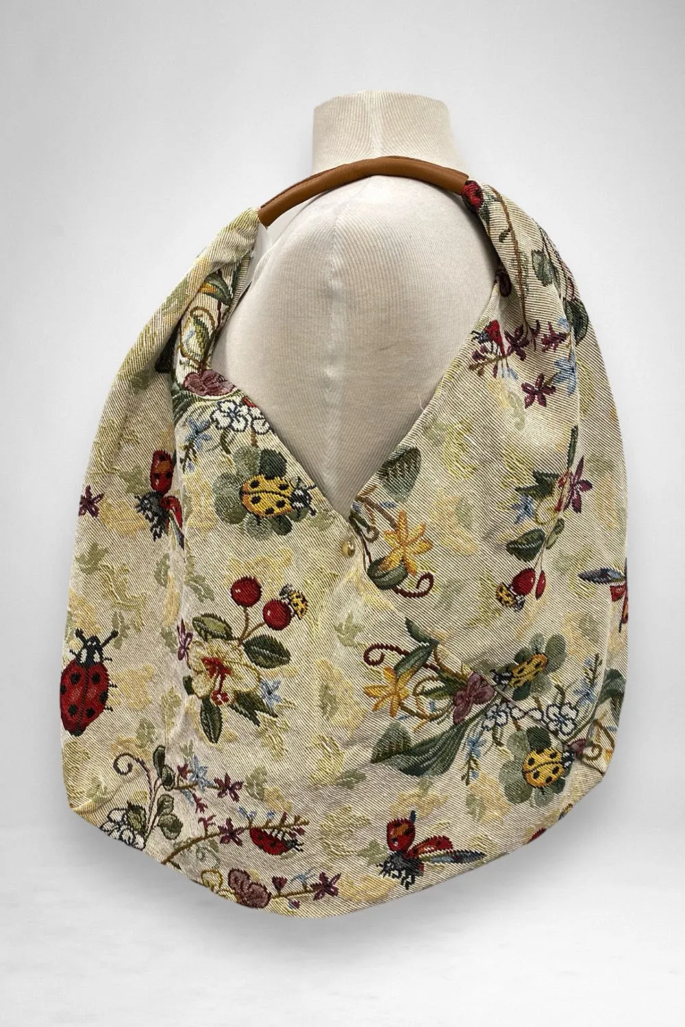 Jijou Capri Giselle Printed Cotton Canvas Oversized Hobo Bag JC-0810