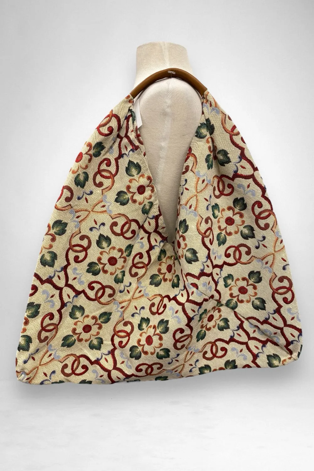 Jijou Capri Giselle Printed Cotton Canvas Oversized Hobo Bag JC-0810