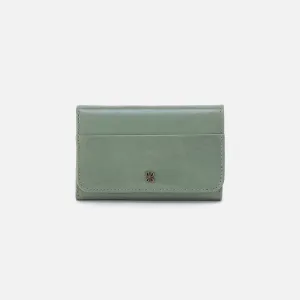 Jill Trifold Wallet In Polished Leather - Jade