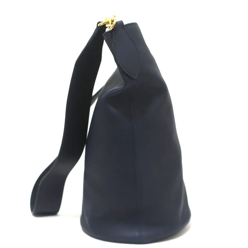 Khaite The Virginia Hobo Navy Leather Extra Large Crossbody Bag