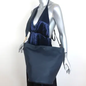 Khaite The Virginia Hobo Navy Leather Extra Large Crossbody Bag